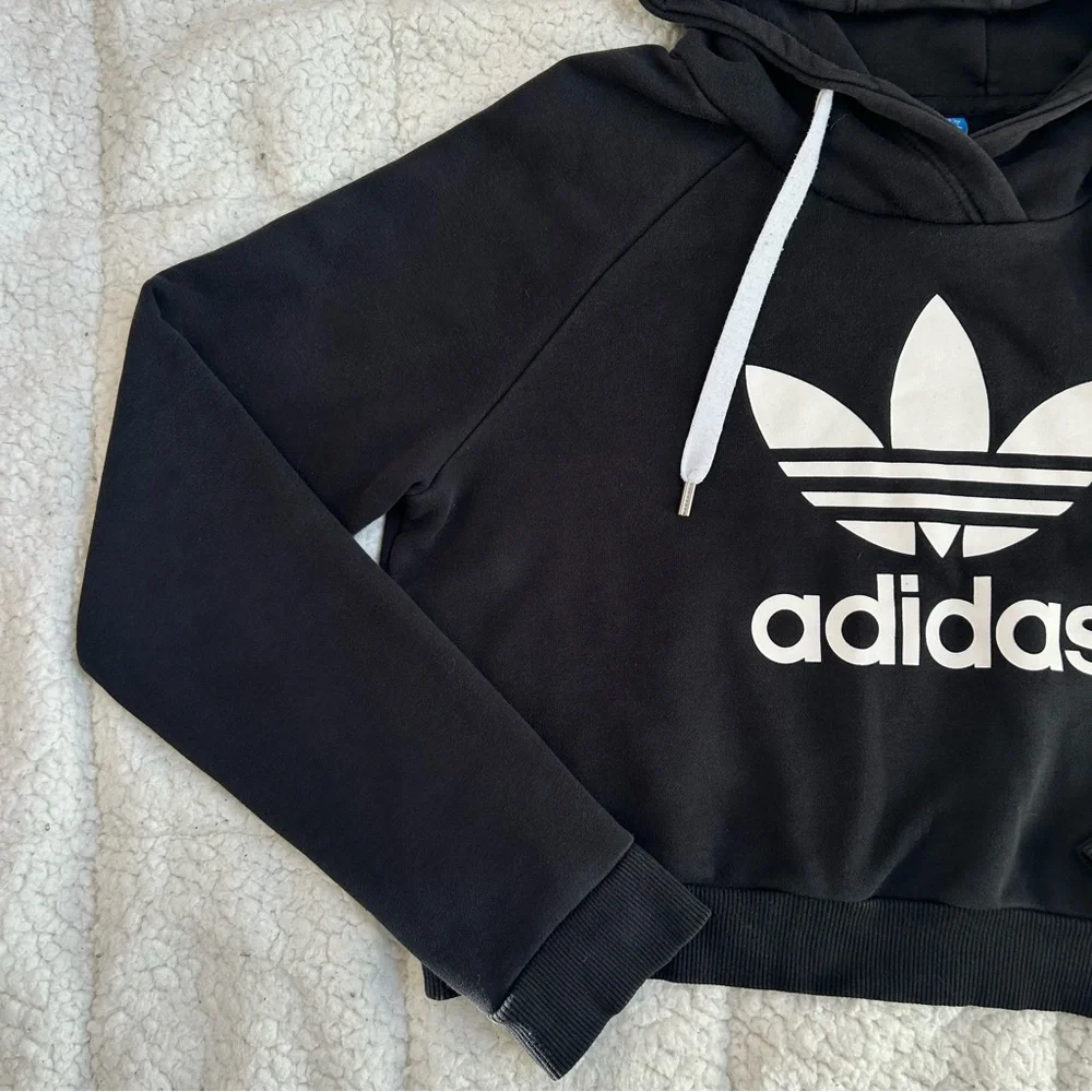 Adidas Black Hoodie with White Logo - Picture 3 of 11